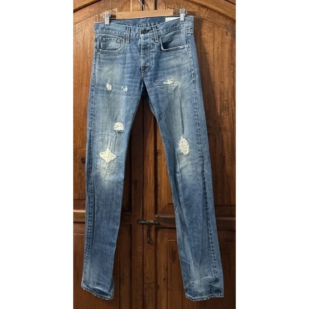Mens Rag & Bone Standard Issue Jeans Fit 2 Slim Leg Sz 30 Distressed